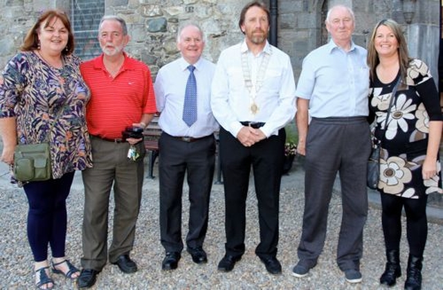 Members of Tallaght Community Council attended the launch of St Maelruain’s Flower Festival at the church last night (September 2). Pictured are Susan O’Hara, Michael Finn, John Donoughue (of St Maelruain’s Parish), Tallaght Person of the Year Norman Kelly, Jim Lawlor and Sharon Byrne. 