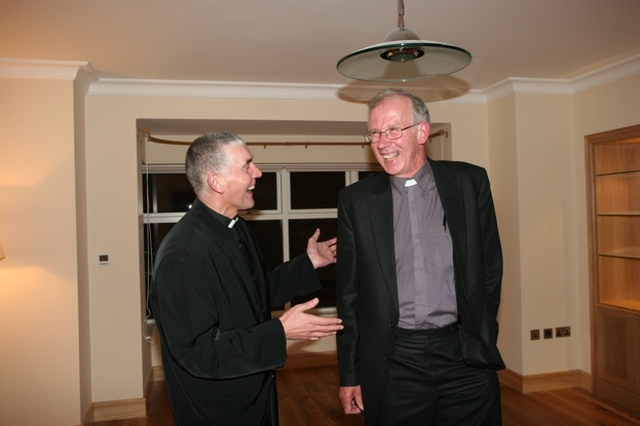 At the blessing and dedication of the new Rectory for Howth, the Archdeacon of Dublin, the Venerable David Pierpoint and the Rector of Howth, the Revd Kevin Brew share a joke.