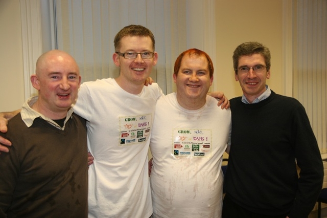 Pictured after they got their beards shaved for charity (Bishops Appeal) are ordinands in the Church of Ireland Theological Institute (left to right) Jon Scarffe, Jonathan Campbell-Smyth, Martin O'Kelly and Alistair Morrison.