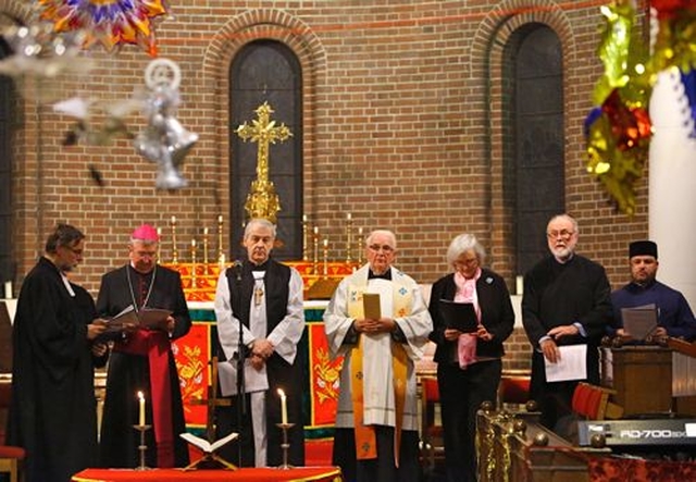 Church leaders in St George and St Thomas’s Church for the inaugural service of the Week of Prayer for Christian Unity. (Photo: Michael Debets)