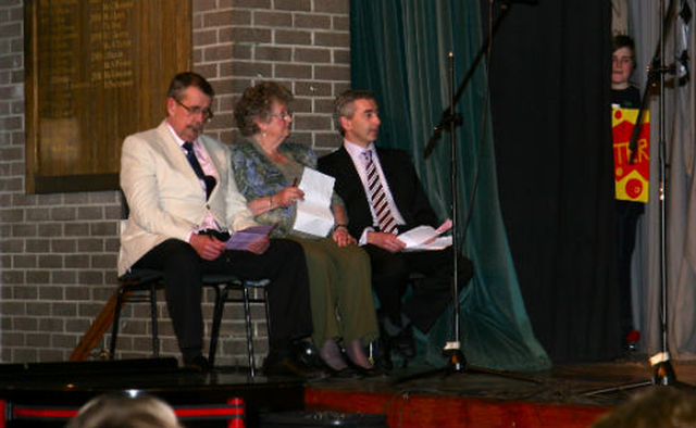 Judges Jack O’Brien, Marion Scott and David Shaw take in the show at Zion’s Got Talent in the High School