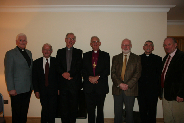 Pictured at the blessing and dedication of the new Rectory in Howth are (left to right), the local Rural Dean, the Revd Canon Robert Deane, Project Co-ordinator Denis Henderson, the Rector of Howth, the Revd Kevin Brew, the Archbishop of Dublin, the Most Revd Dr John Neill, Architect, Michael Mohan, the Archdeacon of Dublin, the Venerable David Pierpoint and Electrical and Mechanical Consultant, Brian McPhillips.