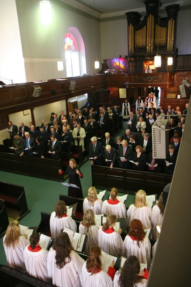 Pictured is the scene in St Michan's Church for the annual service marking the beginning of the Law term.