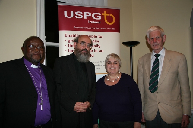 Bishop of Harare, the Right Reverend Chad Gandiya, is pictured with the Revd Canon Patrick Comerford, Linda Chambers de Bruijn of USPG Ireland and the Revd Leslie Crampton at the Church of Ireland Theological Institute.
