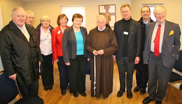 Members of the Chaplains’ Network at Third Level pictured at the Capuchin Day Centre for Homeless People, Dublin 7, with the centre’s founder, Brother Kevin Crowley. The visit was organized as part of the chaplains’ 2011 conference. 