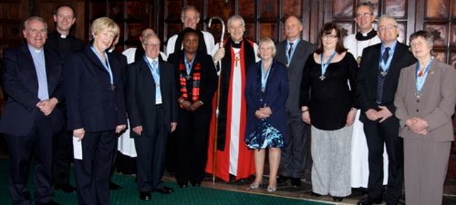 Archbishop Michael Jackson and Dean Dermot Dunne are pictured with the newly commissioned prayer ministers with their rectors following the Dublin and Glendalough annual Diocesan Service of Wholeness and Healing in Christ Church Cathedral on Sunday October 20. Also pictured is the Revd Daniel Nuzum who preached at the service. 