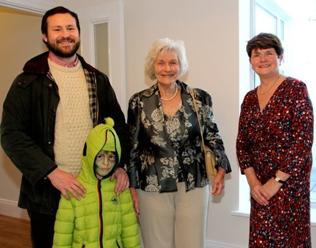 Gordon Kelley and his son with Evelyn Graham and Valery Matthews at the handing over of the keys of the refurbished Donnybrook and Irishtown Vicarage. 