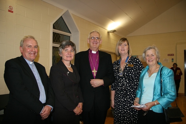 Pictured at the reception after the Mothers' Union Festival Service were the Revd Paul Houston, Rector of Castleknock and Mulhuddart with Clonsilla; Ruth Mercer, All Ireland Mothers' Union President; the Most Revd Dr John Neill, Archbishop of Dublin; Joy Gordon, Mothers' Union Diocesan President of Dublin & Glendalough; and June Empey, Mothers' Union Co-ordinator, Faith & Policy Unit.