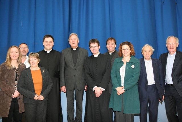 Pictured is the Revd Canon Des Sinnamon with fellow clergy of Taney parish and some of the Curates who served there during Des's 25 years of Ministry there. (left to right) the Revd Sonia Gyles, the Revd Ivan Moore, Trilly Keilty (lay Reader), the Revd Stephen Farrell, the Revd Canon Des Sinnamon, the Revd Niall Sloane, the Revd Peter Campion, Sarah Mary (Lay reader), the Revd George Dyke and the Revd Canon David Moynan.