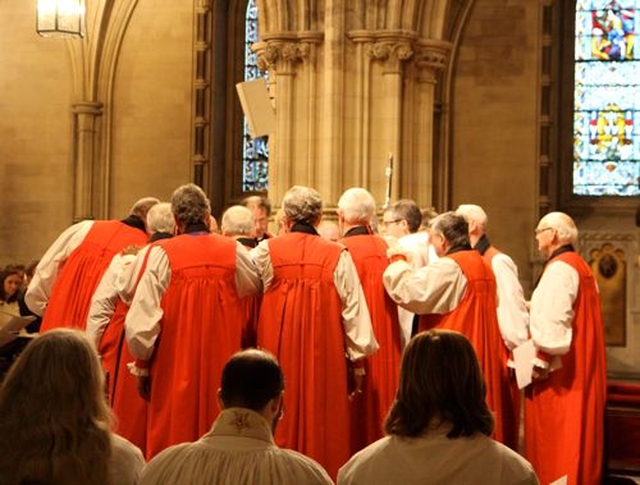 Archbishops and Bishops of the Church of Ireland and from across the Anglican Communion gather for the Laying on of Hands during the Service of Consecration of the new Bishop of Limerick, Killaloe and Ardfert, the Right Revd Kenneth Kearon in Christ Church Cathedral, Dublin, on Saturday January 24. 