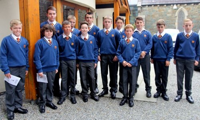 Some of the first years of Temple Carrig School pictured following the service of dedication in St Patrick’s Church, Greystones. 