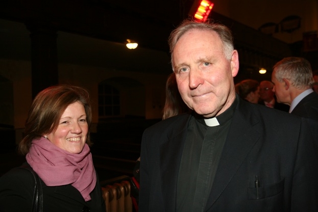 The Revd Canon Adrian Empey with Mary Ann-Lyons, Lecturer in History at St Patrick's College Drumcondra at the launch of The proctors’ accounts of the parish church of St Werburgh, Dublin, 1481-1627 published by Four Courts Press, which Canon Empey edited.