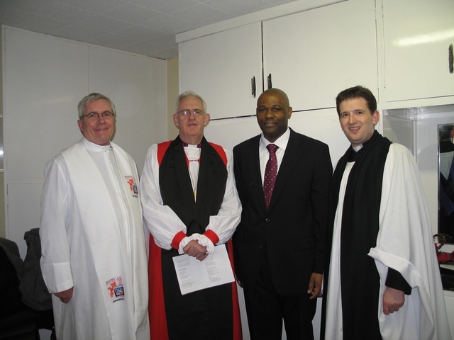 Pictured are the clergy at the service for Zimbabwe in St Ann’s in Dawson Street Dublin (left to right), Fr Liam Aylward, Executive Secretary of the Irish Missionary Union, the Archbishop of Dublin, the Most Revd Dr John Neill, Pastor Jubulani Mwale of Solid Rock Pentecostal Church in Drogheda and the Revd Darren McCallig, Chaplain of Trinity College Dublin.