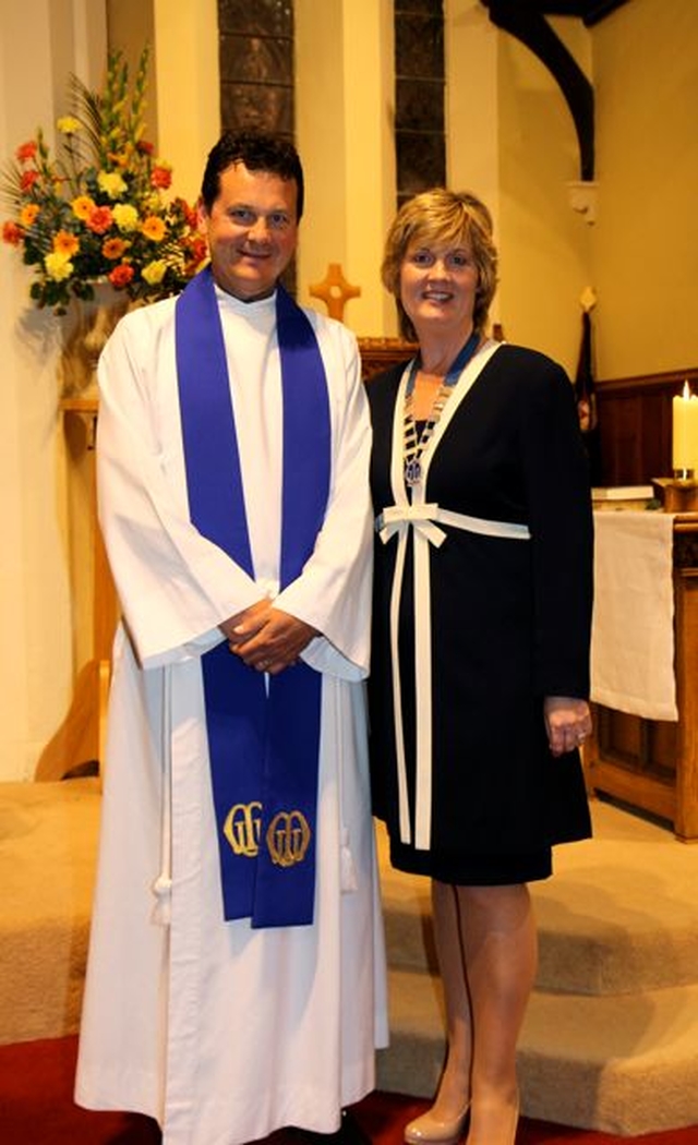 The Revd David Mungavin was commissioned as the new Dublin and Glendalough Diocesan Chaplain to the Mothers’ Union at the Diocesan Festival Eucharist in St Patrick’s Church, Greystones, on September 10. He is pictured with Dublin and Glendalough Mothers’ Union President, Joy Gordon.