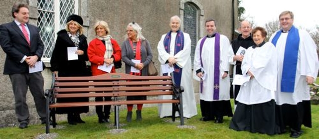 A Churchyard Seat was dedicated by Archbishop Michael Jackson following a Service of Redication in Timolin this morning (Sunday December 15). The seat was donated to the parish by the Hendy family in memory of William and Molly Hendy.  