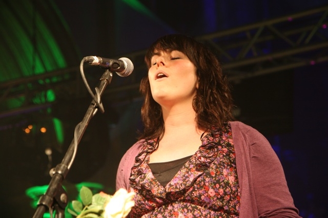 Gill McCullough of the Rend Collective at Essential at Christ Church, a Christmas service for young people organised by 3 Rock Youth in Christ Church Cathedral.