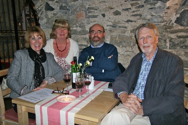 Jean Campbell, Barbara Comerford, the Revd Canon Patrick Comerford and Desmond Campbell pictured at the table quiz in the crypt of Christ Church Cathedral to raise funds for an ambulance for the Diocese of Shyogwe in Rwanda.