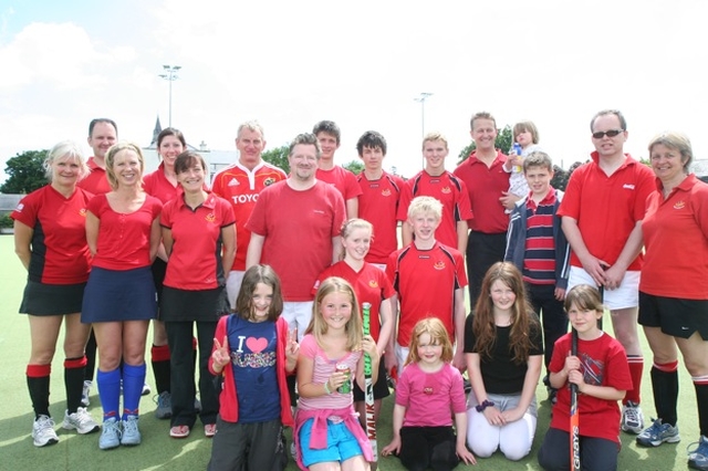 The Whitechurch team and supporters at the Diocesan Inter-Parish Hockey Tournament in Booterstown.