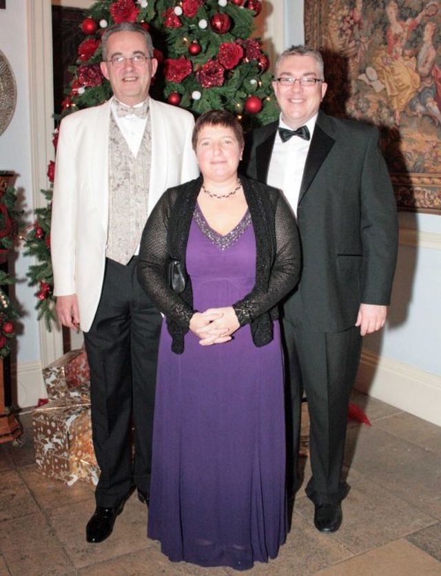 The Very Revd Dermot Dunne and the Revd Garth Bunting with Mrs Lesley Rue at the recent ‘Bid to Save Christ Church’ Ball in Castle Durrow, Durrow, Co Laois.