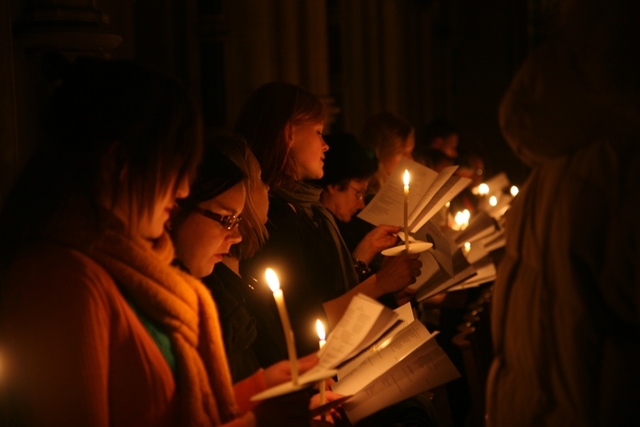 Some of the congregation at the Advent Procession service in Christ Church Cathedral.