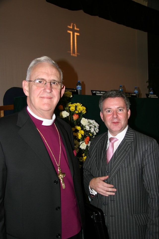 Archbishop Neill and Scott Hayes, Diocesan Secretary, pictured at the 2010 Diocesan Synods of Dublin and Glendalough. Photo: Janet Maxwell