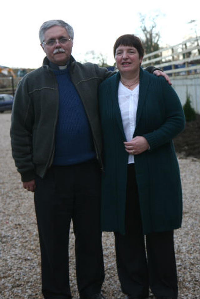 Revd Ken and Lesley Rue at the dedication of the new rectory and lych gate in Powerscourt. 