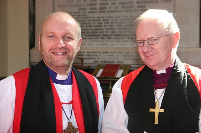 Pictured shortly before Synod Eucharist in St Patrick's Cathedral in Armagh are the Bishop of Connor, the Rt Revd Alan Abernethy and the Bishop of Meath and Kildare, the Most Revd Richard Clarke.