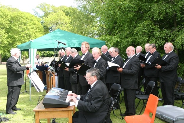 The Dublin Conservative Club Male Voice Choir at the Ecumenical Outdoor Service at St Doulagh's Church, Balgriffen, Co Dublin.