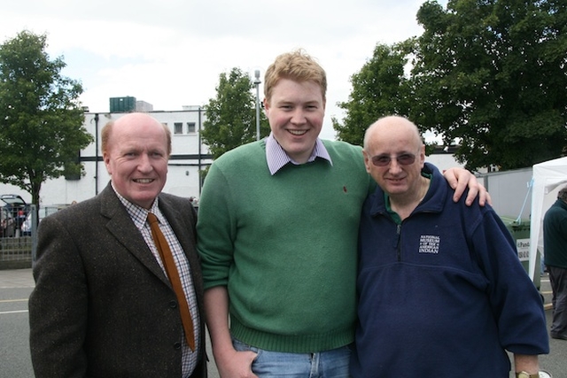 Pictured at the Kill o' the Grange Family Fun Day and Fête were Revd Ferran Glenfield, Paddy McGarry and Peter Rooke.