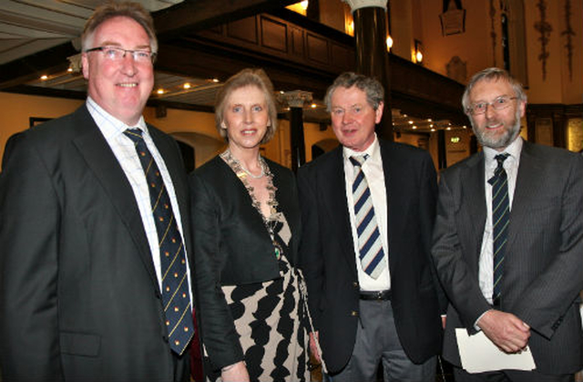 The president of the Association of Schools’ Unions, Valerie Twoney, with the organisers of the 63rd Annual Ecumenical Service of Thanksgiving for the Gift of Sport, Brian Winckworth, Robert Crole and Eric Rankin. 