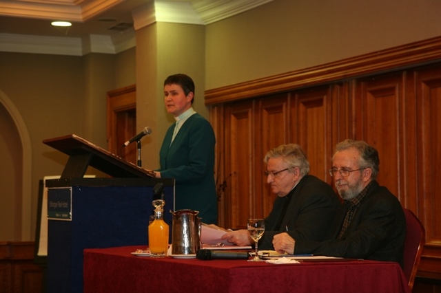 Pictured is the Revd Vanessa Wyse-Jackson of the Methodist Church (Rathgar) speaking at one of a series of Lenten seminars in Stillorgan. She spoke on the topic, Mary - Mother of Jesus.