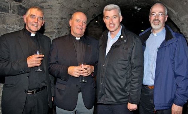 Archdeacon of Dublin, the Ven David Pierpoint; Archdeacon of Glendalough, the Ven Ricky Rountree, Gerard Gallagher of the Office for Evangelisation and Ecumenism of the Archdioces of Dublin; and the Revd Cliff Jeffers, chairperson of the 3Rock oversight team at the farewell party for Greg Fromholz and Susie Keegan who are leaving 3Rock Youth. 