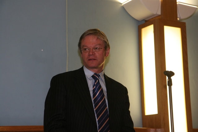 Dr Chris Horn, Engineer and Member of the Government's Innovation Taskforce speaking at an Ecumenical Lenten Talk in the Parish Hall of the (RC) Church of the Annunciation, Rathfarnham on the topic Are we ready for the future. The lenten talks are organised by the Church of Ireland Rathfarnham Parish and the Roman Catholic parishes of Ballyroan and Rathfarnham.