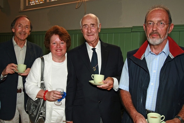 Bernard Farrell, Mary Cummins, Stanley McCamley and Sean Cummins at the Service to mark 450 years of Mail Transport on the Irish Sea at St Philip's Church in Milltown. Photo: David Wynne.