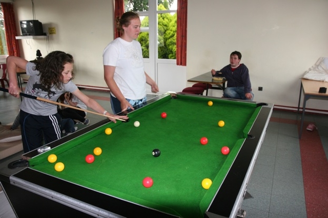 Playing pool at the Diocesan Senior Summer Camp in Co Tipperary.