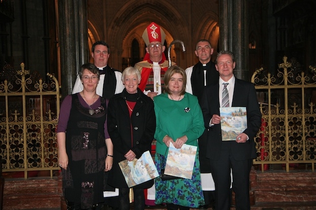 Revd David McDonnell, curate; Ven David Pierpoint, Archdeacon of Dublin; Archbishop John Neill; Anne Lodge, Co-ordinator of the course; pictured with the three Christ Church Cathedral group parishioners who completed the Archbishop's Certificate Course in Theology; Helen Gorman, Muriel O'Brien and Tony Carey.