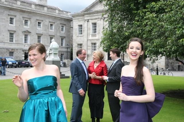 Pictured (foreground) at the launch of a concert in Trinity College Dublin in aid of the Dublin Simon Community are (left to right) Chloe Hinton and Rachel Kelly of the Opera Theatre Company's Young Associate Artists Programme. In the backgound (left to right) are Sam McGuinness, CEO of the Dublin Simon Community, Virginia Kerr who will be performing at the concert and the Revd Darren McCallig, Chaplain at Trinity College Dublin. The concert will take place on 10 September 2009 and tickets (EUR30) are available from the Chaplaincy at the College (email mccalld@tcd.ie)