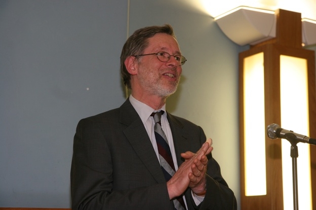 Pictured is Professor Ferdinand Von Prondzynski, President of Dublin City University speaking at an ecumenical lenten talk in the Parish Hall of the (RC) Church of the Annunciation on the topic Are we ready for the future. The talks are organised by the Church of Ireland Rathfarnham Parish, and the Roman Catholic Parishes of the Annunciation and Ballyroan.