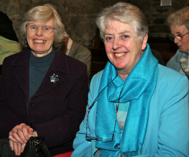 Noreen Slazenger and Sheila Cleary at the 4 Cellos concert in Calary Church.