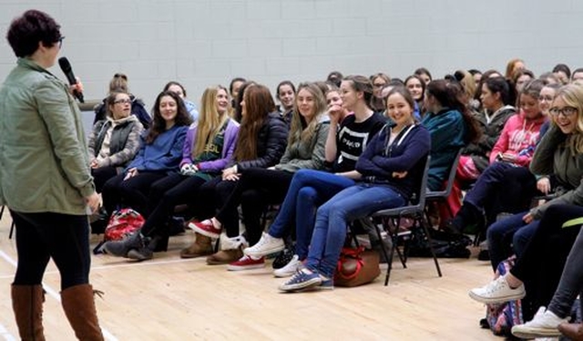 Susie Keegan introduces the TY Advance Day in Taney Parish Centre on November 21. 