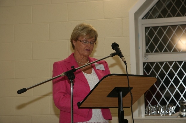 Valerie Fildes speaking at the reception following the institution of the Revd Paul Houston as Rector of Castleknock and Mulhuddart with Clonsilla. 