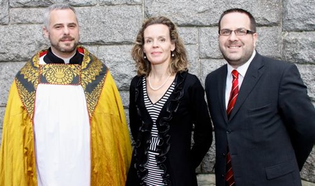 Deirdre Macklin of St Marcartan’s Cathedral, Monaghan, gained the very first Irish Church Music Skills award in Organ Level III with distinction. She is pictured with Fr Andrew McCroskery, Vicar of St Bartholomew’s who presented the awards and Mark Bowyer, Royal School of Church Music Coordinator of Ireland. 