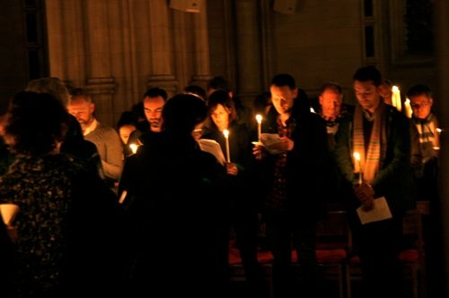 Members of the congregation at the candlelit Advent Procession in Christ Church Cathedral on Sunday December 2. 
