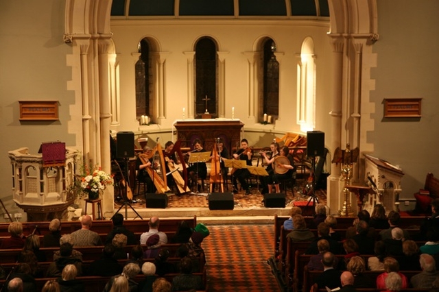 Pictured are the Alex Trad Band from Alexandra College playing at An Evening of Music and Song Concert in Sandford Parish Church.