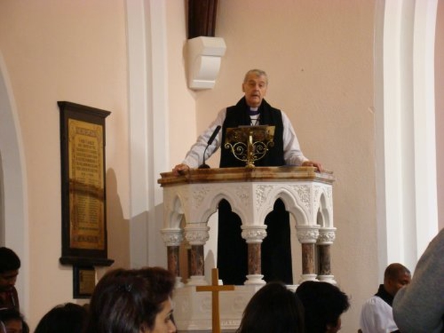 The archbishop of Dublin, the Most Revd Dr Michael Jackson preaching at the Discovery Diocesan Thanksgiving Service.