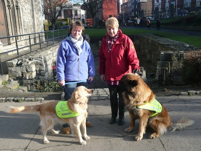 Anne & Alfie and Deirdre & Dexter pictured at the Peata Carol Service in Christ Church Cathedral. 