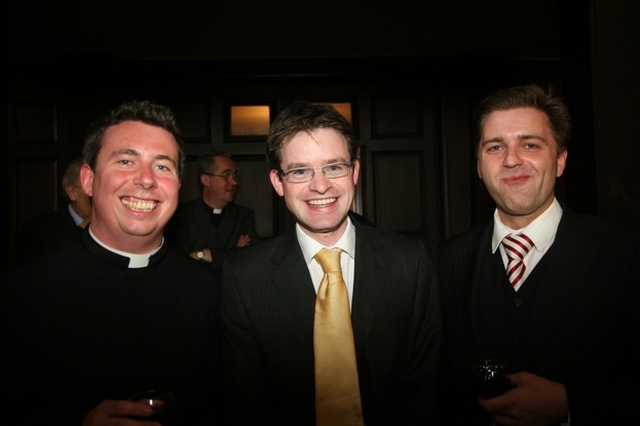 Pictured at the launch of the availability of over two million genealogical records in counties Kerry, Cork, Dublin and Carlow in St Werburgh's Church are the Revd David MacDonnell, Curate, Christ Church Cathedral Group, the Revd Naill Sloane, Curate, Taney and  Gavin Elliott, Parishioner in St Werburgh's. The records are drawn from Church of Ireland and Roman Catholic baptismal, marriage and burial records.