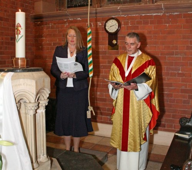 Archdeacon David Pierpoint dedicating the restored bell at All Saints’ Church, Grangegorman