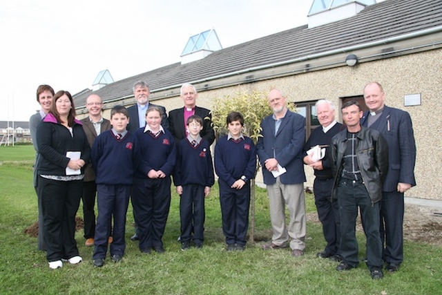 Clergy, staff, parents and students pictured at ecumenical service at Mount Seskin Community College, Tallaght.
