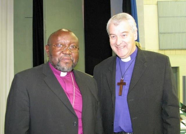 The Right Revd Chad Gandyia, bishop of Harare, with the Most Revd Michael Jackson, archbishop of Dublin and bishop of Glendalough at the Dublin & Glendalough Synod